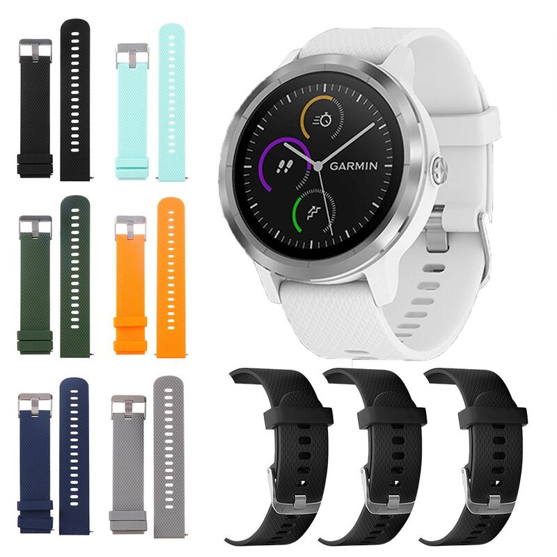 Watch Band for Garmin Vivoactive 3 / Vivomove HR 20MM Smart Watch Bracelet Wrist Strap Belt Silicone Watchband Accessories