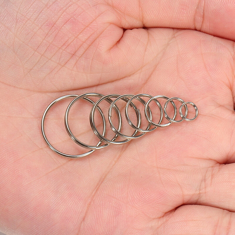 100 sztuk/partia 6-20mm ze stali nierdzewnej otwarte podwójne Jump pierścienie do tworzenia biżuterii DIY brelok podwójne dzielone pierścienie złącza ustalenia