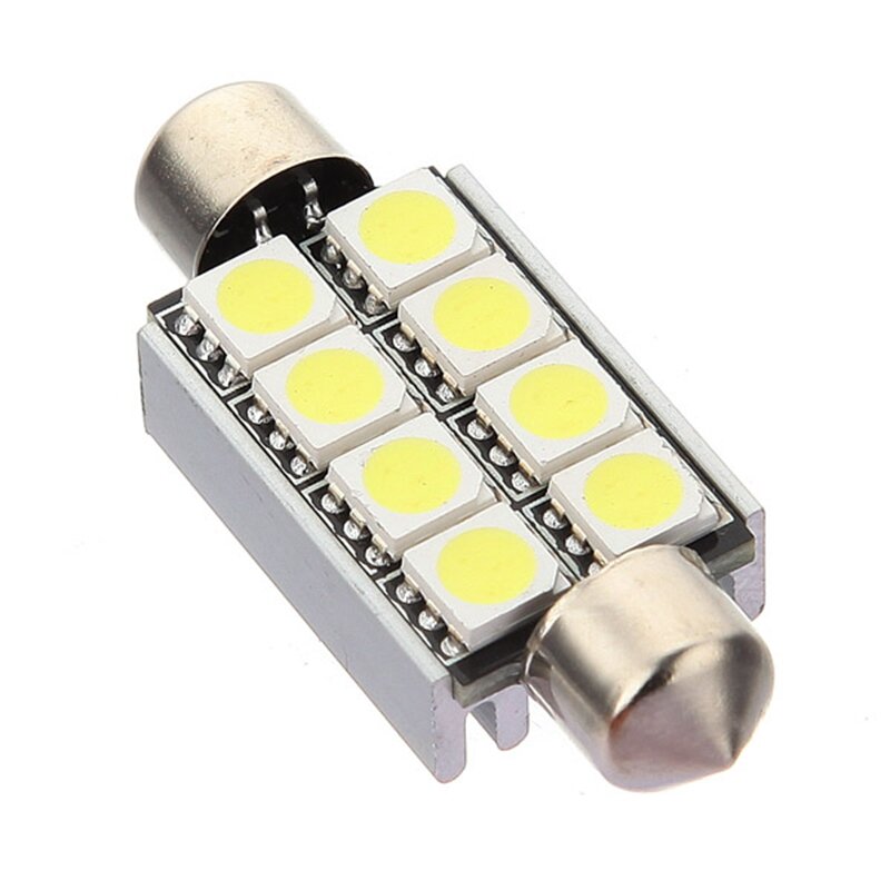 1pcs 42mm 8 SMD 5050 LED Error Free License Plate Pure White Lights Reading Lamp Bulb Festoon Dome Lamp Support Dropshipping