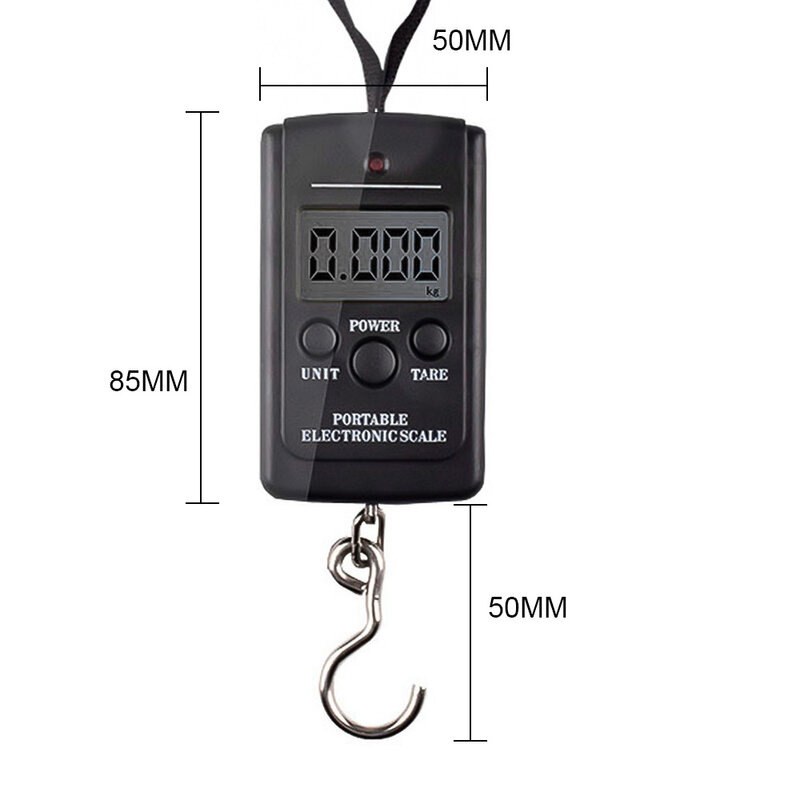 Portable Digital Scale 40 kg mini scale digital fishing luggage travel electronic scale weighting attachment hook black HOt