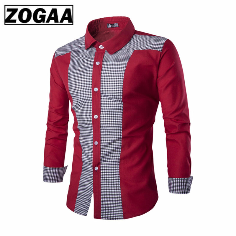 Мужские классические рубашки ZOGAA, классические деловые рубашки с длинным рукавом и отложным воротником, весна-осень 2020