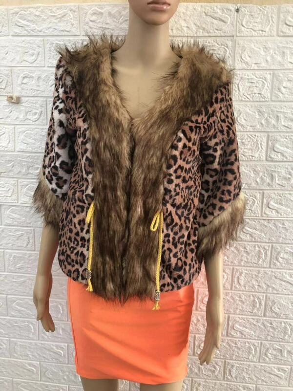 Manteau de fourrure léopard et vison pour femme, magnifique veste épaisse à manches longues, chaud, en Stock, hiver