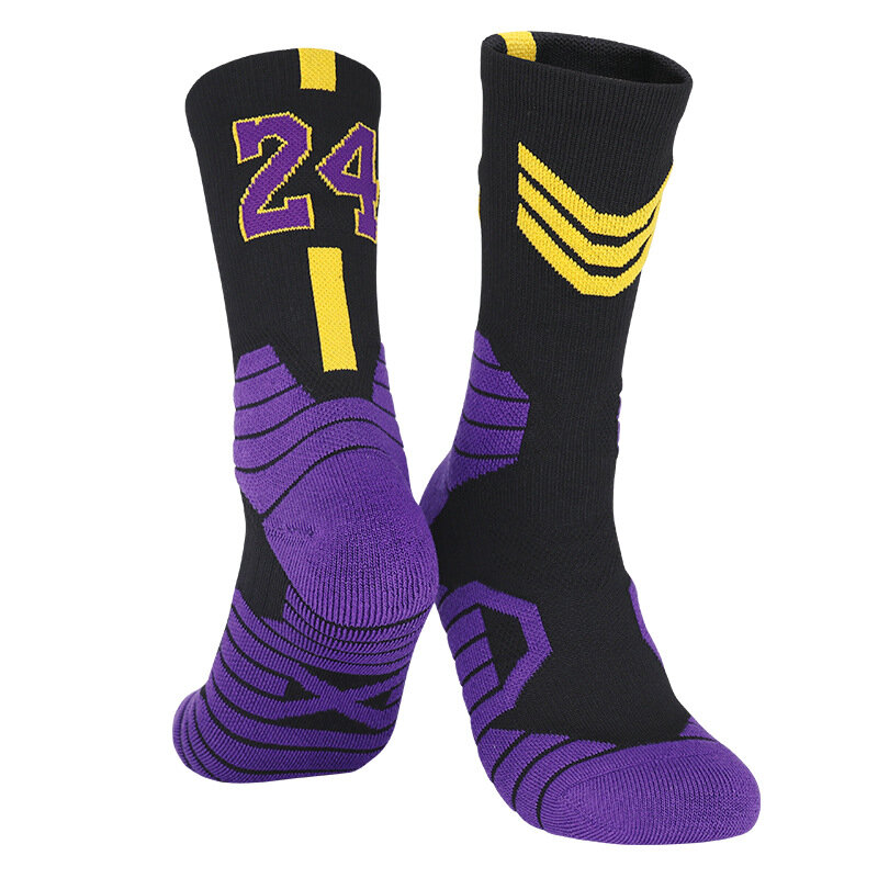 Unisex Basketball Socks Number Sports Socks Knee High Thickened Towel Bottom Cycling Running Child Adult Socks Men's