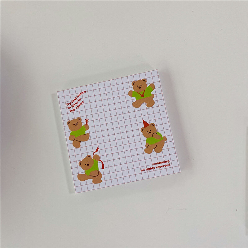 50 Sheets Cute Ins Bear Sticky Notes Loose Leaf Decoration Memo Pad Planner To Do List School Office Paper Notepad Stationery