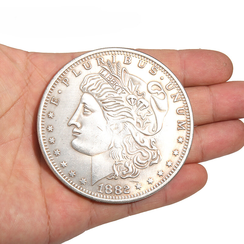 Jumbo Morgan Dollar (7Cm) Goocheltrucs Goochelaar Close Up Straat Illusies Props Accessoires Verschijnen Vanishing Coin Magia