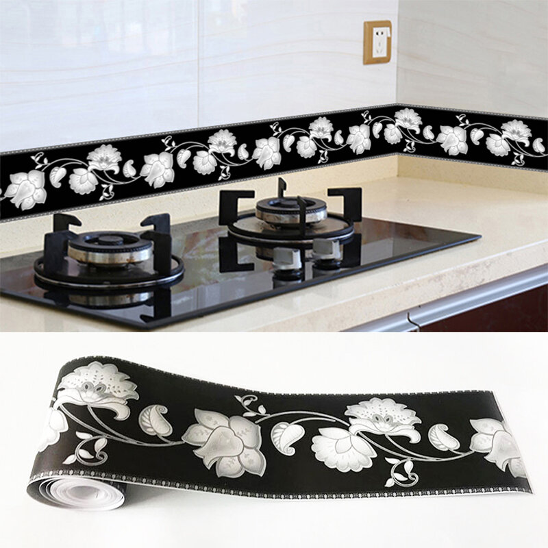 Samoprzylepne tapety obramowania 3D kwiaty geometryczne naklejka pcv wodoodporna ściana naklejki salon kuchnia łazienka Home Decor