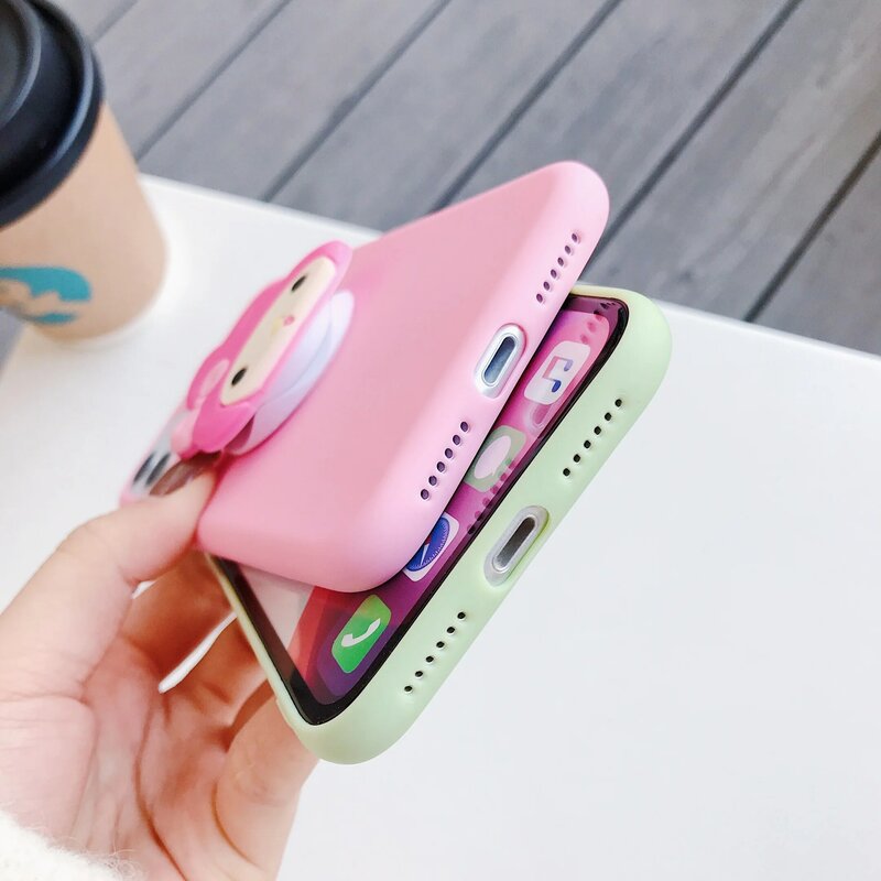 3D Cute Cartoon Phone Holder Case For Xiaomi Note 10 Pro CC9e Mi 9 Mi9 se Mi 8 Lite Mi8 A3 A2 A1 Mix 2s 3 F1 9T TPU Stand Cover