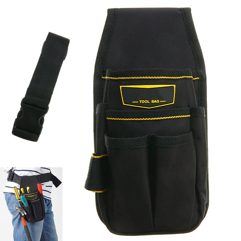 1 قطعة المحمولة كهربائي أداة حزام حقيبة الخصر جيب الحقيبة حزام تخزين حامل صيانة مفك كماشة أكياس