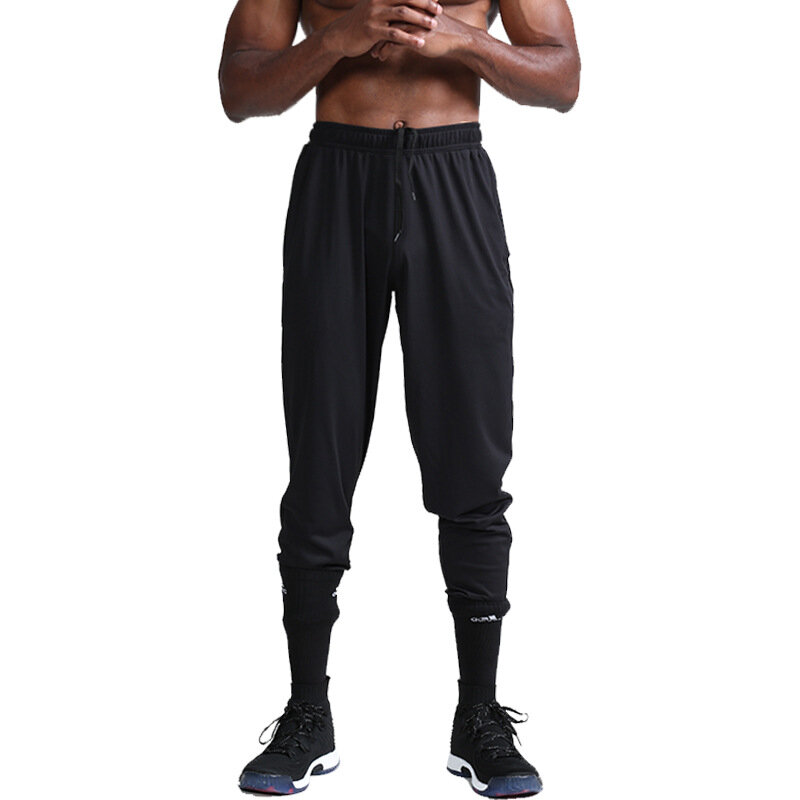 Брюки мужские спортивные с карманами, теплые тренировочные штаны, черный цвет, для бега