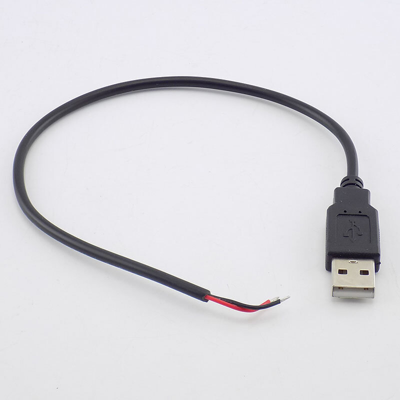 0.3/1/2 متر تيار مستمر 5 فولت USB 2.0 نوع A ذكر 2 دبوس كابل موائم مصدر تيار تهمة للأجهزة الذكية DIY بها بنفسك موصل سلك H10