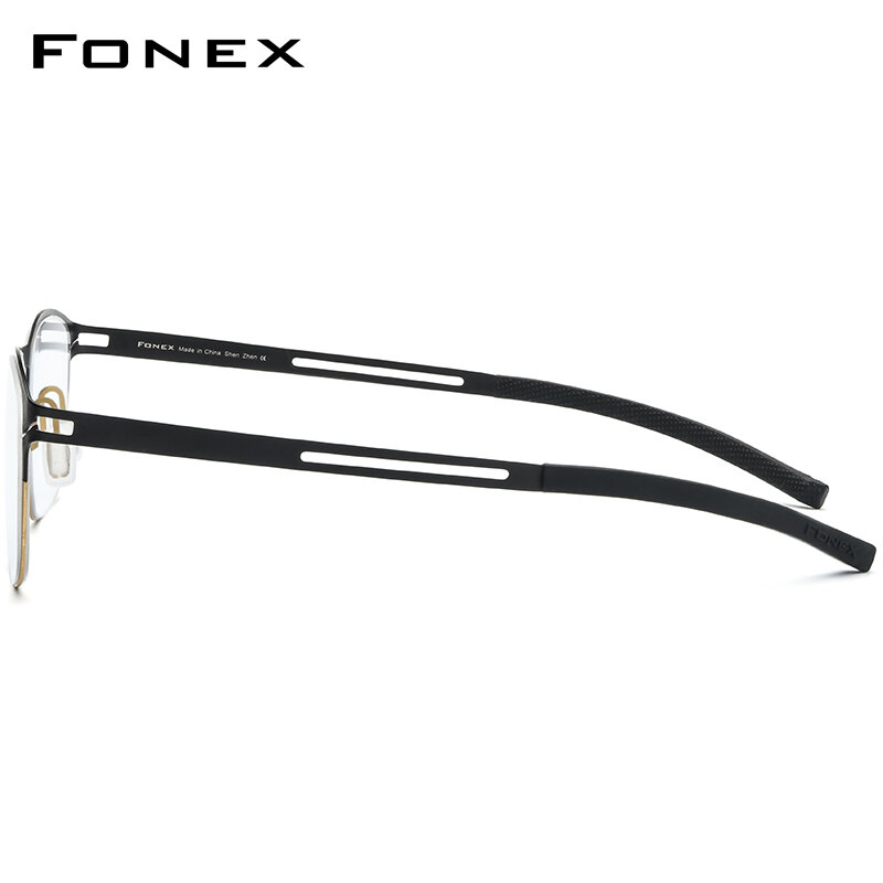 Fonex bチタンメガネフレーム男性角型光処方眼鏡 2020 新しいアンチスキッドシリコーンネジなし眼鏡 8529