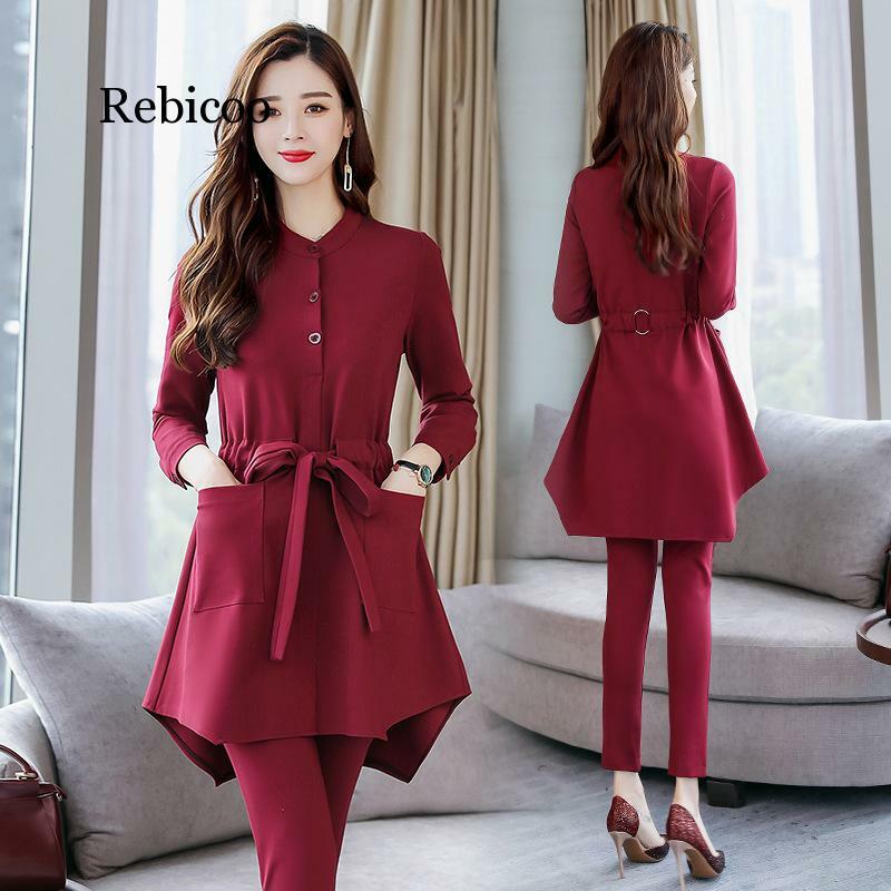 New Womens Two Piece Sets Korean Woman Clothes Sets Plus Size Two Piece Tweed Tracksuit Solid Color Women's Overalls Suits