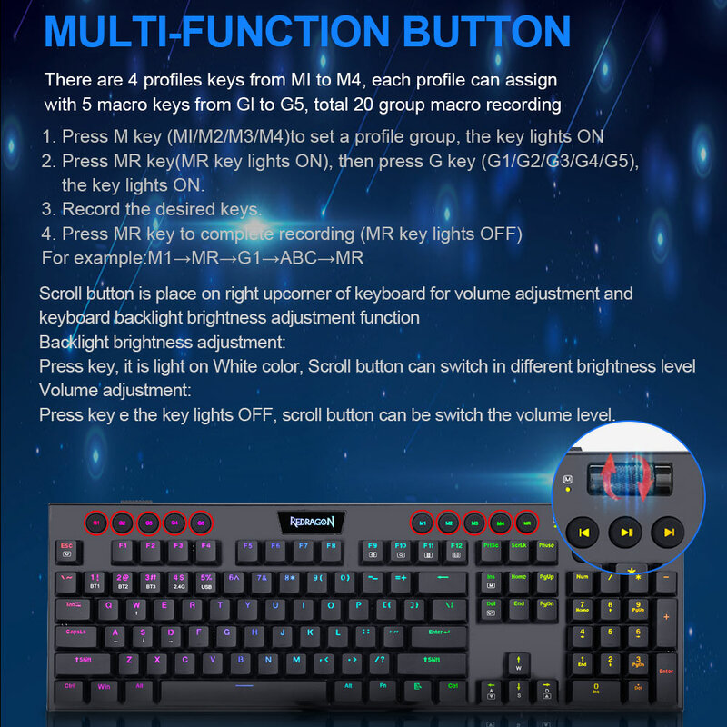 To K618 RGB support Bluetooth 5.0 wireless USB 2.4G 3 mode Mechanical Gaming Keyboard 104 Keys Compute PC