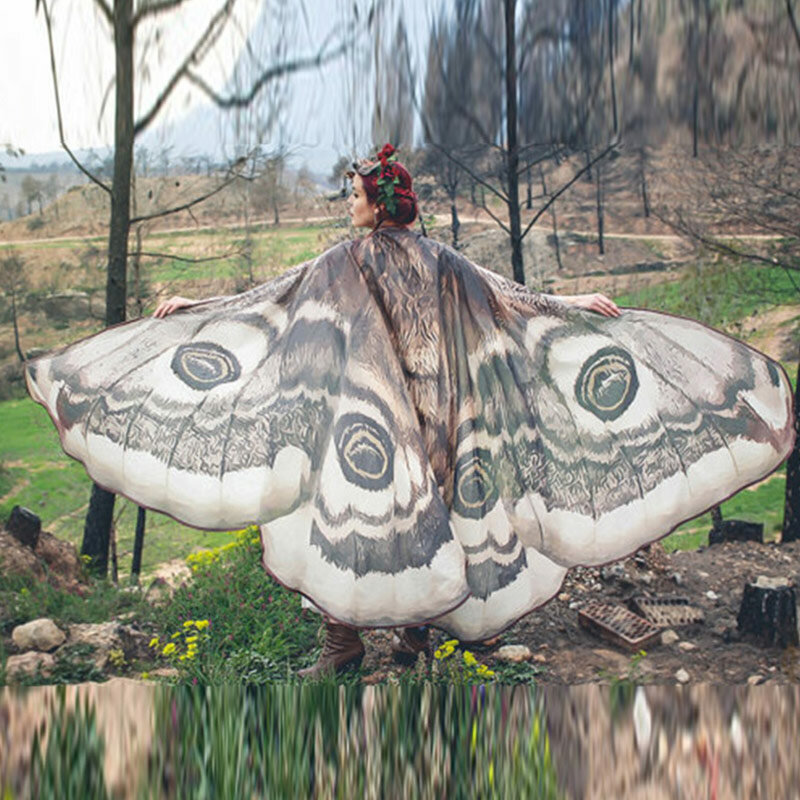 Bufanda tipo Pashmina con alas de mariposa para mujer, disfraz de Poncho Pixie de Nymph, accesorio con estampado de toalla de playa, ropa de moda para mujer