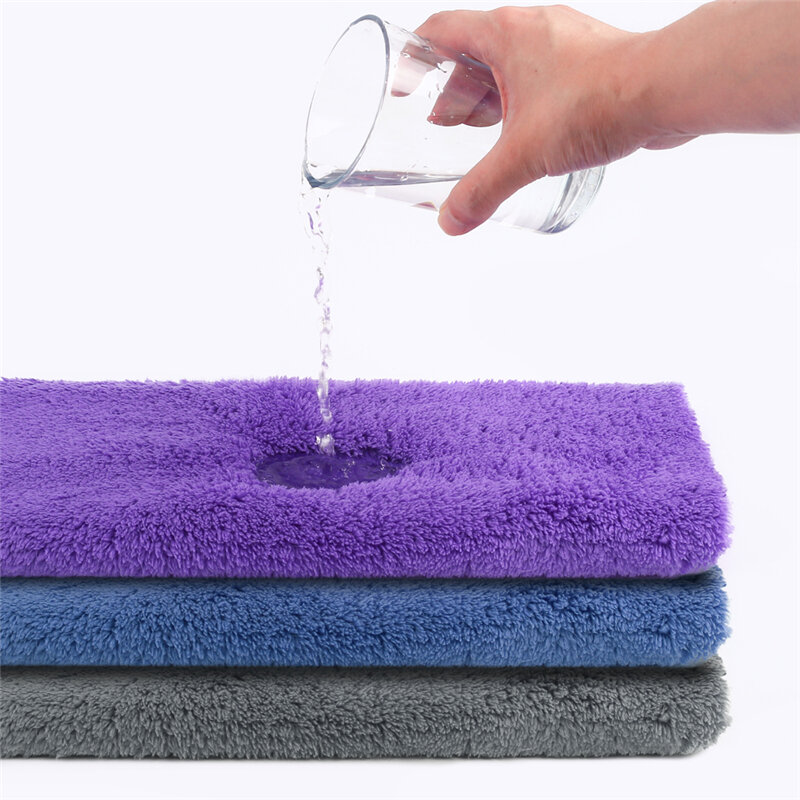 Toalha de microfibra para lavagem de carro Pano de limpeza Super absorvente Car Care Cloth, Soft Edgeless Drying Towels, 350GSM