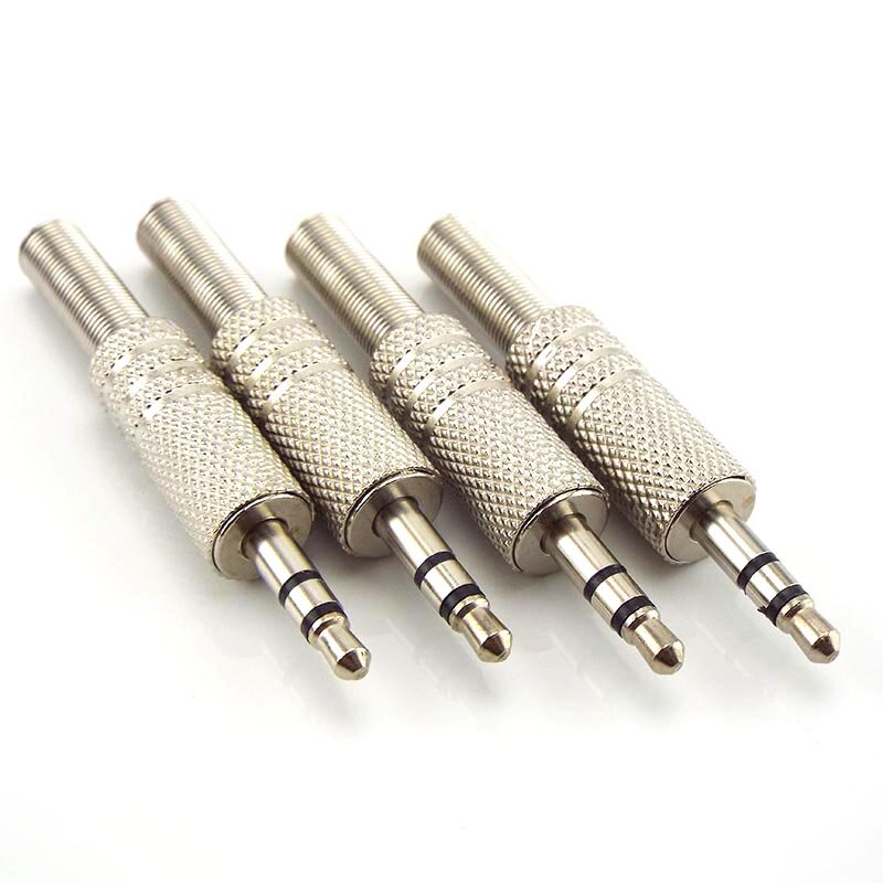 2/4/10PCS Metal 3.5mm 2 Ring 3 Poles Stereo Jack Plug Audio Connector Adapter Cable Solder Adapter Terminal with Spring