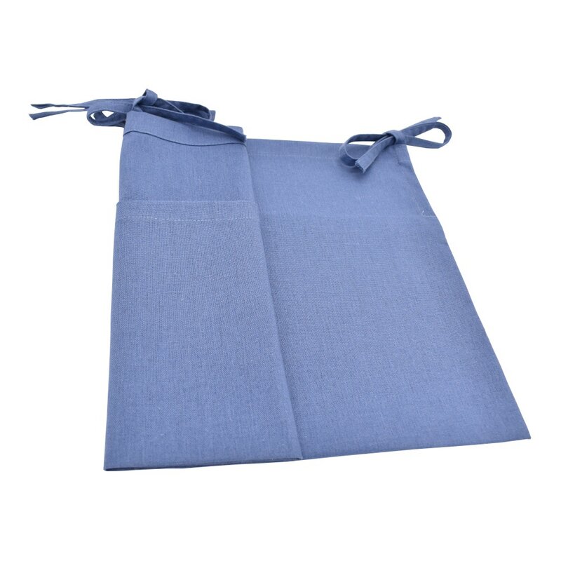 HappyFlute-Bolsa de lino de doble bolsillo multifuncional para almacenamiento de cuna, pañales, toallas, MolarToy