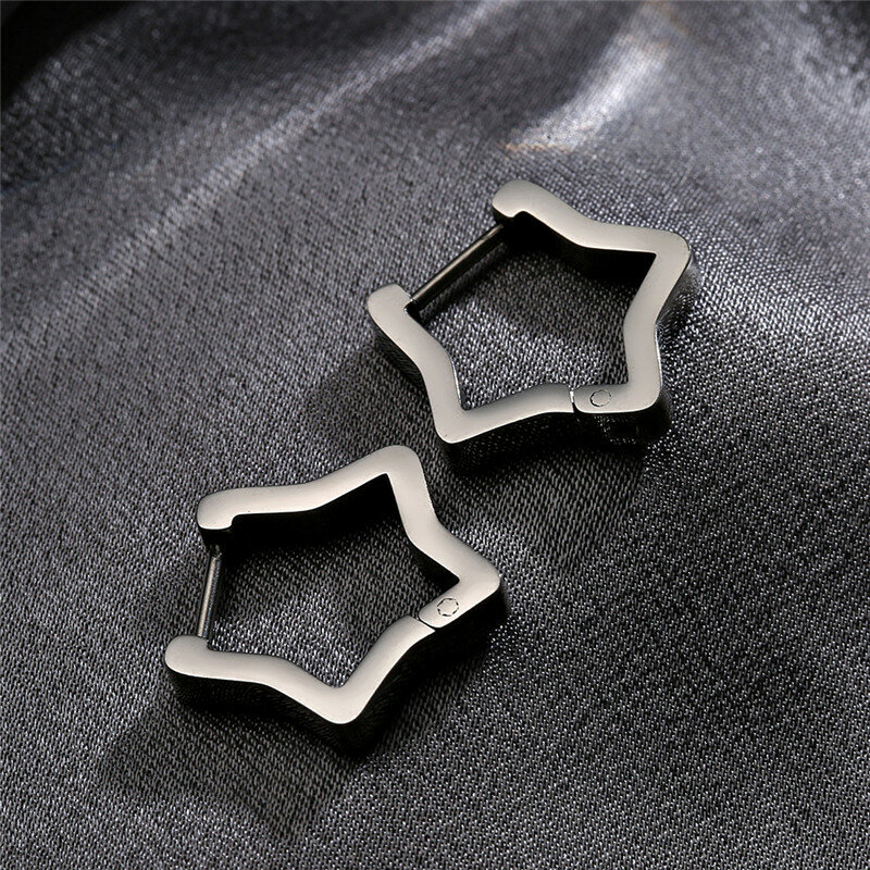 Design simples estrela em forma de u brincos de aço inoxidável moda geométrica do parafuso prisioneiro da orelha jóias presentes festa 2 peças para as meninas femininas