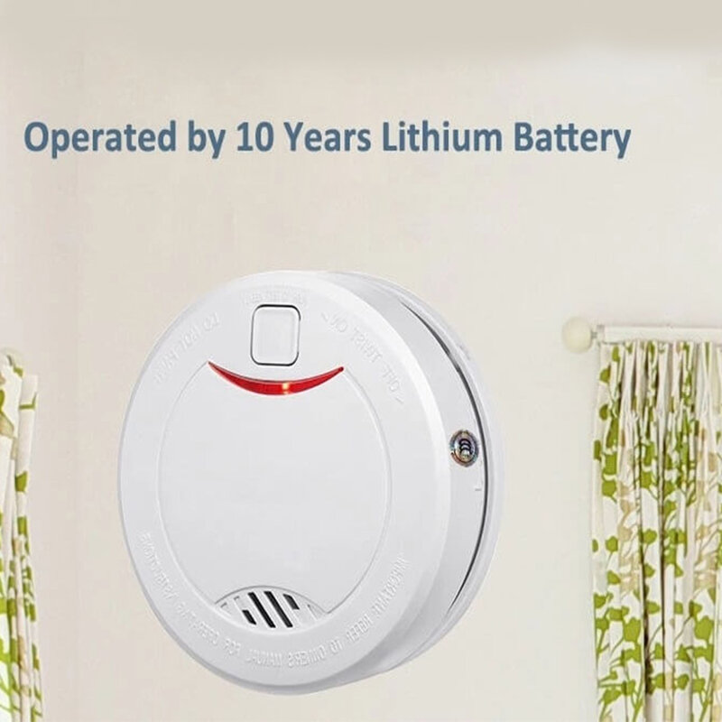 Die versiegelte Lithium batterie mit einer Lebensdauer von 10 Jahren und der Feueralarm sensor en14604 werden in Innenräumen als Rauchmelder verwendet
