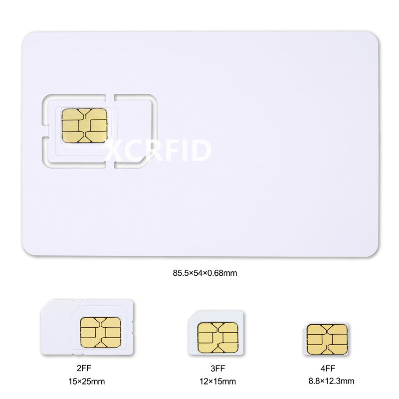 Progarmable Blank LTE SIM 4G Card WCDMA GSM Blank Mini Nano Micro 2FF 3FF 4FF SIM Dapat Ditulis untuk Operator Telekomunikasi