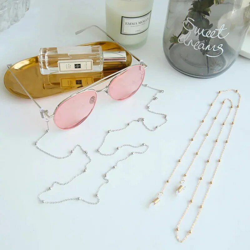 Steampunk Iron Balls Chain Long Necklace/Glasses Fashion Neck Strap Metal Glasses Women Jewelry Decoration Accessories
