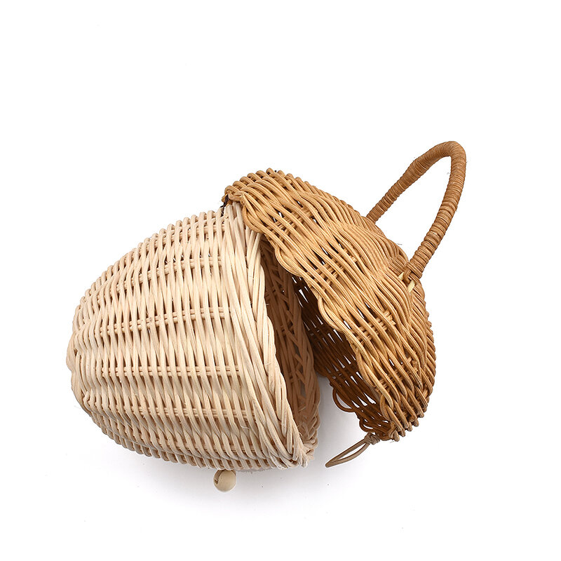 Соломенные плетеные сумочки, плетеные вручную маленькие сумочки из ротанга для маленьких девочек
