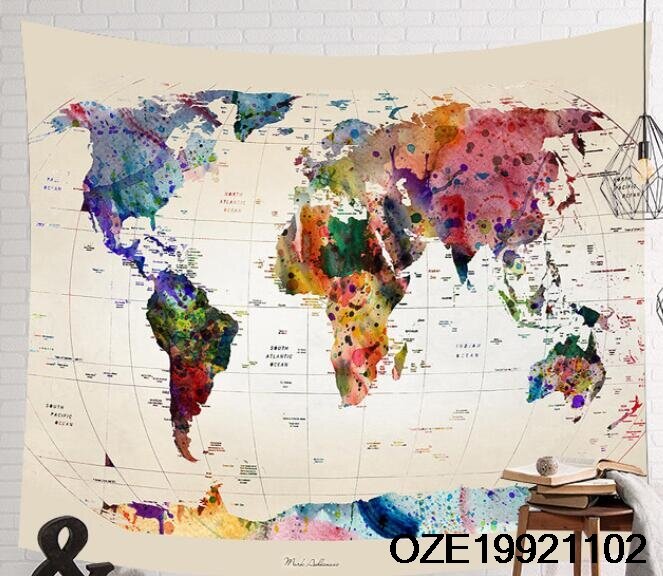 Карта мира из полиэфирного волокна без национального флага 150x200 см