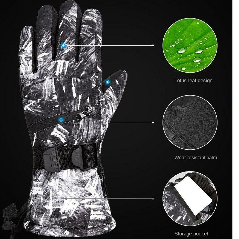 Guanti sportivi caldi, guanti da sci invernali, guanti Touch Screen idrorepellenti a dito diviso per uomo e donna