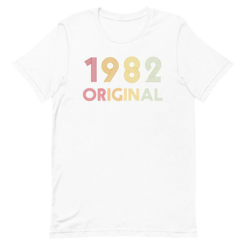 39th Verjaardag T-shirt Originele 1982 Interessante Verjaardag Shirt Dames Verjaardagscadeau Zomer Persoonlijkheid Toevallige Katoen Unisex