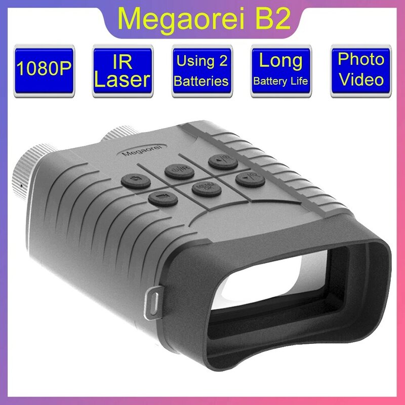 Spyglass Zoom Birds Megaorei B2 binoculares, visión nocturna infrarroja, soporte para tomar Video, foto, tarjeta SD, idiomas, nuevo