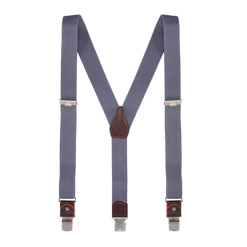 Bretelles de travail classiques en cuir véritable pour homme et femme, bretelles réglables avec 3 Clips, largeur de 3.5cm
