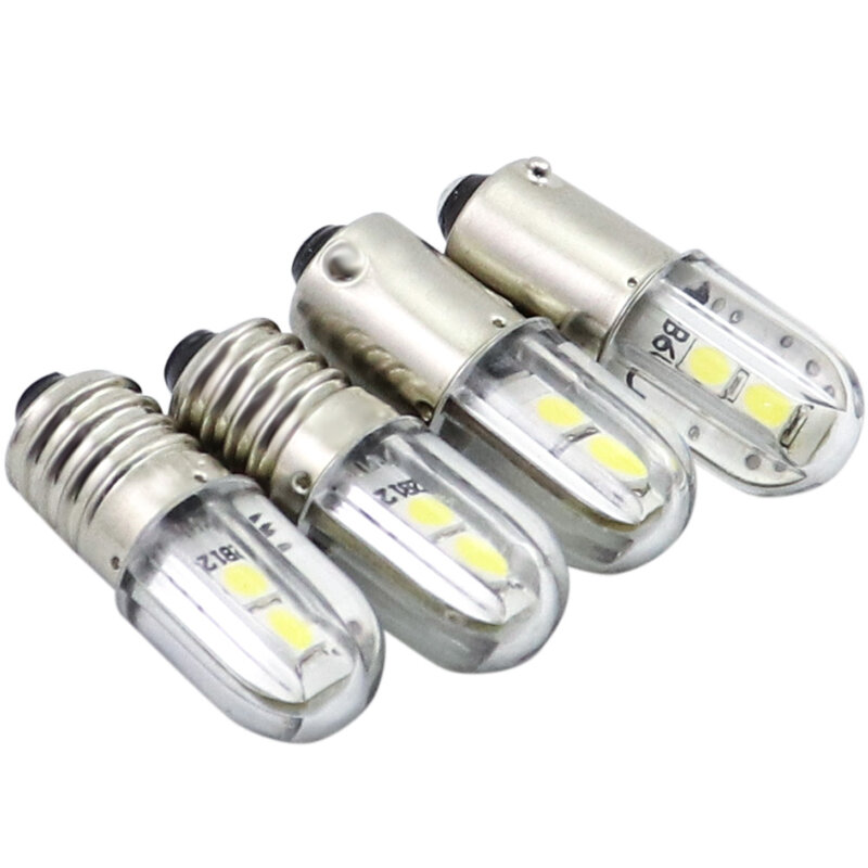 MIDCARS E10 BA9S Led Bulb t4W Indicator Light 6.3V 12V 24V 48V 60V 120V 240V 1W 2835 4SMD Wholesale pack of 4