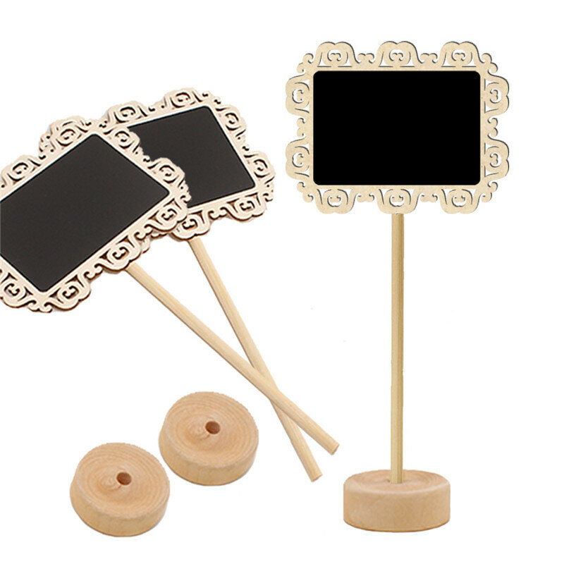 5pcs/lot Cute Hollowed Square Lace wooden material creative small blackboard  message board home hanging message board