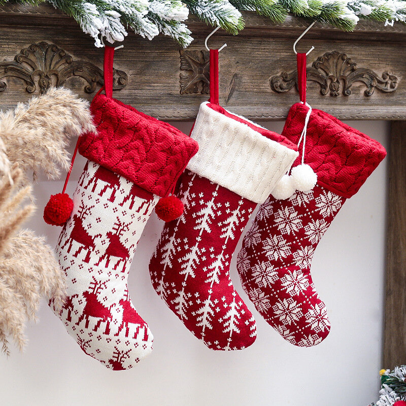 1 sztuk nowy rok 2022 boże narodzenie Stocking Xmas DIY Noel Natal ozdoby świąteczne na ozdoby do domu dekoracja świąteczna Garland