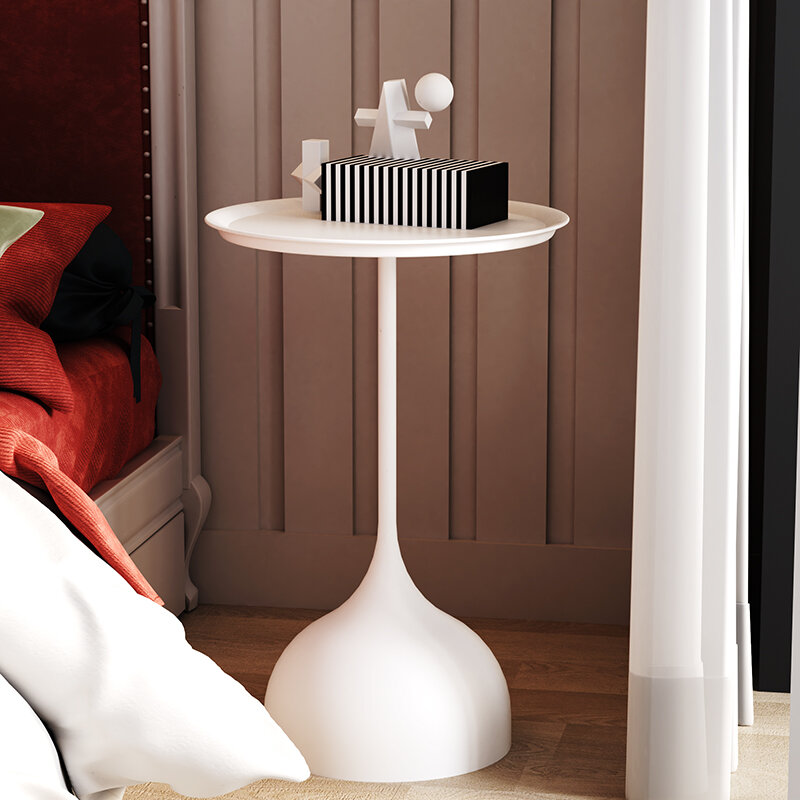 Iron Art cama cabeça borda pequena mesa de chá, elegância simples, uso versátil, design moderno, varanda arte