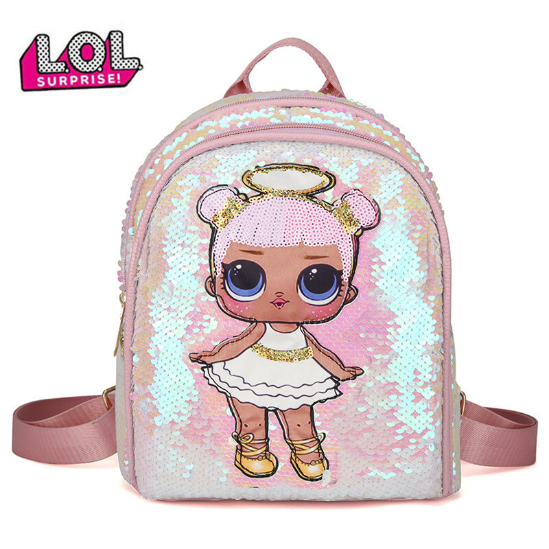 Оригинальный рюкзак LOL Doll SURPRISE с мультипликационным принтом, Детская школьная милая сумка для детского сада, наклейки, пенал, пляжное полоте...