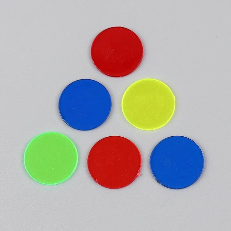 Juego de fichas de póker de plástico, juego de monedas redondas transparentes de colores mezclados, venta al por mayor, 100 unids/set