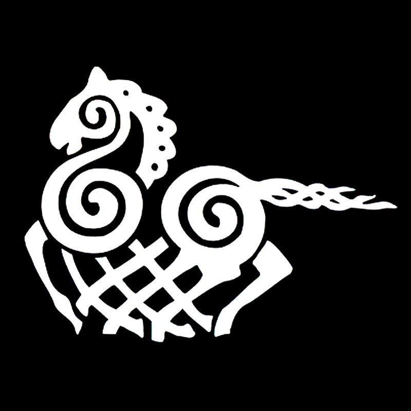 Ctcm dos desenhos animados viking odinma vinil preto/prata forma s6-2878 impermeável etiqueta do carro 13cm-10cm