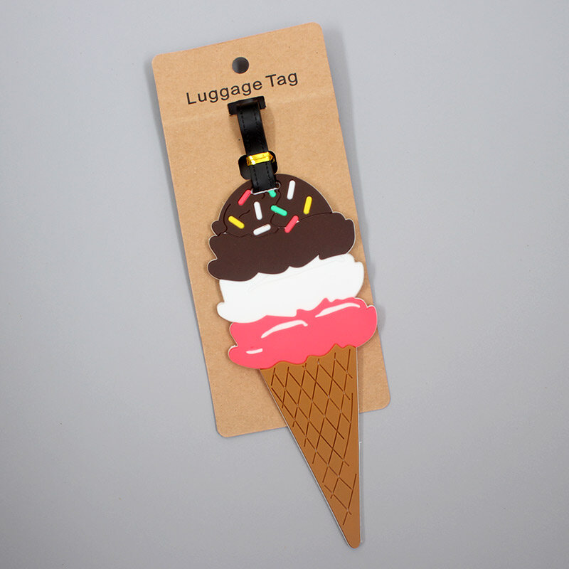 Cute Ice Cream & Cake Travel Accessories Luggage Tag Silica Gel Suitcase ID Addres Holder Baggage Boarding Tag Portable Label