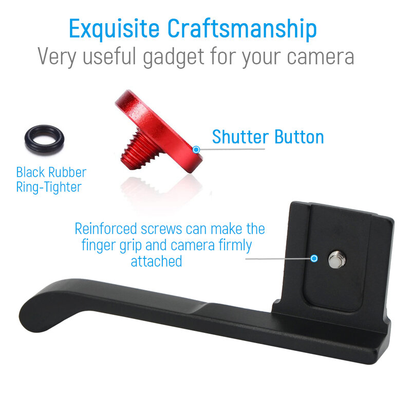 Metal polegares para cima aderência polegares para cima aperto de mão + botão de liberação do obturador para câmera fuji fujifilm X-E4 xe4 X-E3 xe3