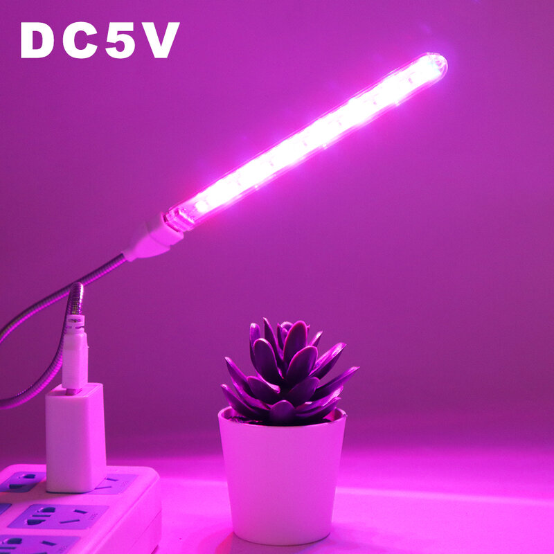 DC5V LED ปลูกหลอดไฟ21LED USB แบบพกพา LED Grow ไฟเต็มสเปกตรัม LED Phyto Growth สำหรับกระถางต้นไม้ Succulent Plant
