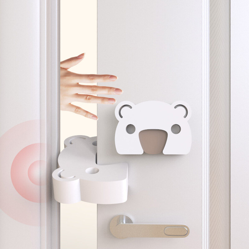 ประตูเด็กการ์ตูนสัตว์หนาบล็อกประตู Anti-Pinch มือเด็กเด็ก Finger Protect สีขาว Eva ประตู stoppers