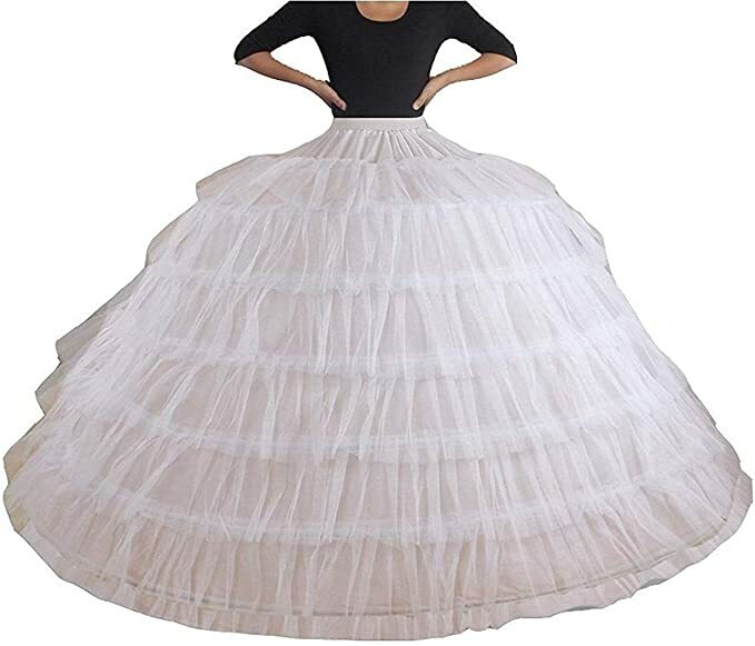 Enagua de tul de crinolina para mujer, media falda antideslizante para vestido de novia