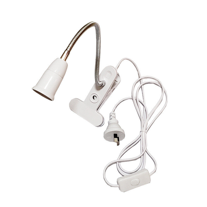 Portalampada E27 1 testa flessibile con Clip per lampada con interruttore On/Off per lampada da scrivania LED pianta coltiva lampadine Base spina ue/usa