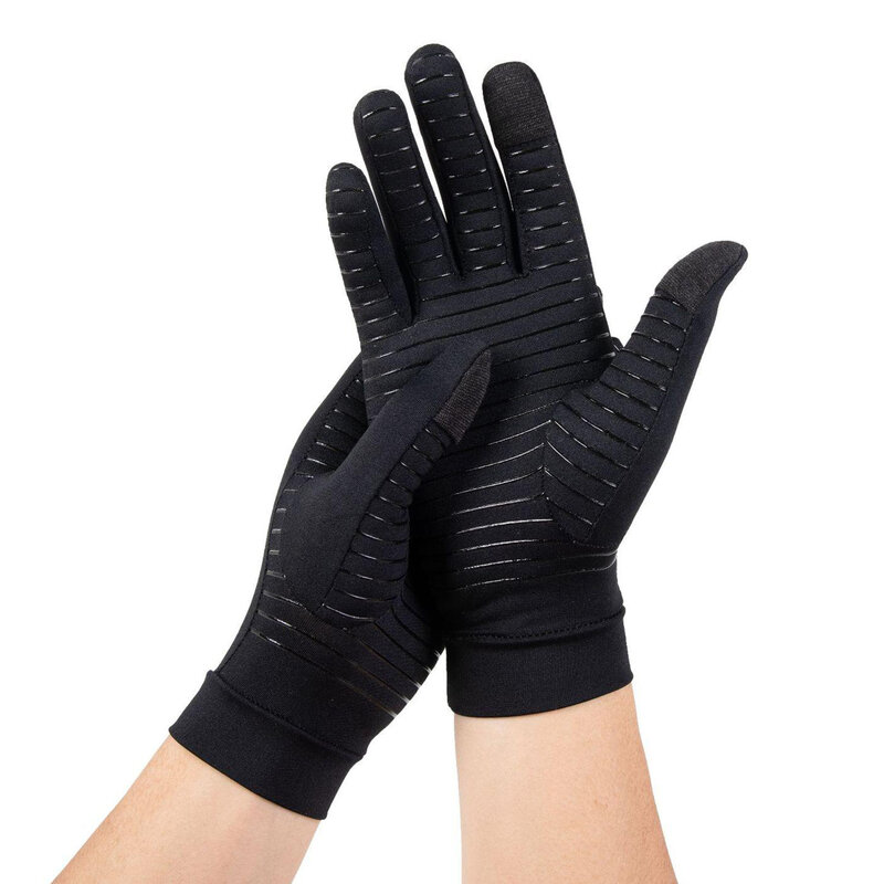 Heren Handschoenen Koper Fiber Spandex Touch Scherm Running Sport Winter Warm Fietsen Handschoenen Volledige Vinger Handschoenen