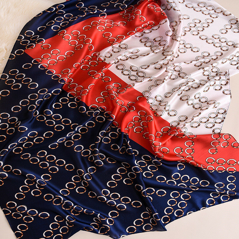 Bufanda de seda para mujer, pañuelo con estampado de leopardo, suave, hijab