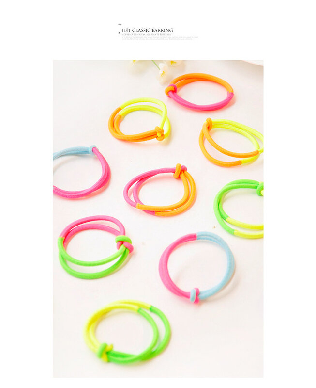 (Min order $10)Colorful flower hairband for women/girl ponytail holder elastic hair band ties hair accessory  HB88 9pcs/lot