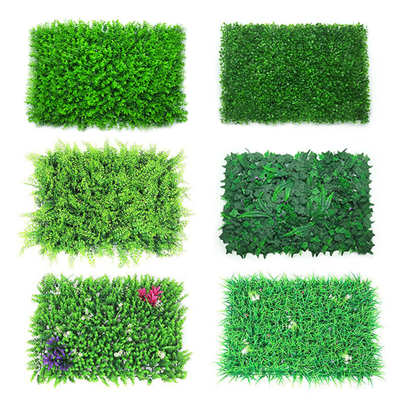 Sztuczne tworzywo sztuczne ściana roślin trawnik, zielony dywan, ogród, sklep, centrum handlowe, dekoracja domu, 40x60cm
