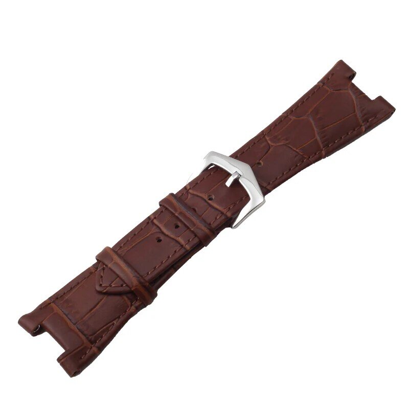 Pulseira de relógio de couro oculto masculina, pulseira de couro legítimo de alta qualidade para patek nátilus philips watch band pp