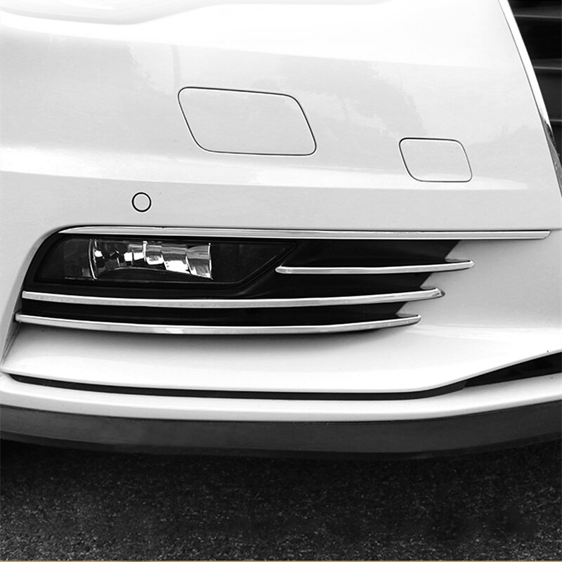 Передняя противотуманная фара автомобиля решетка украшения крышка отделка из нержавеющей стали полосы 6 шт. для Audi A3 8 в 2013-2016 внешние литые ...